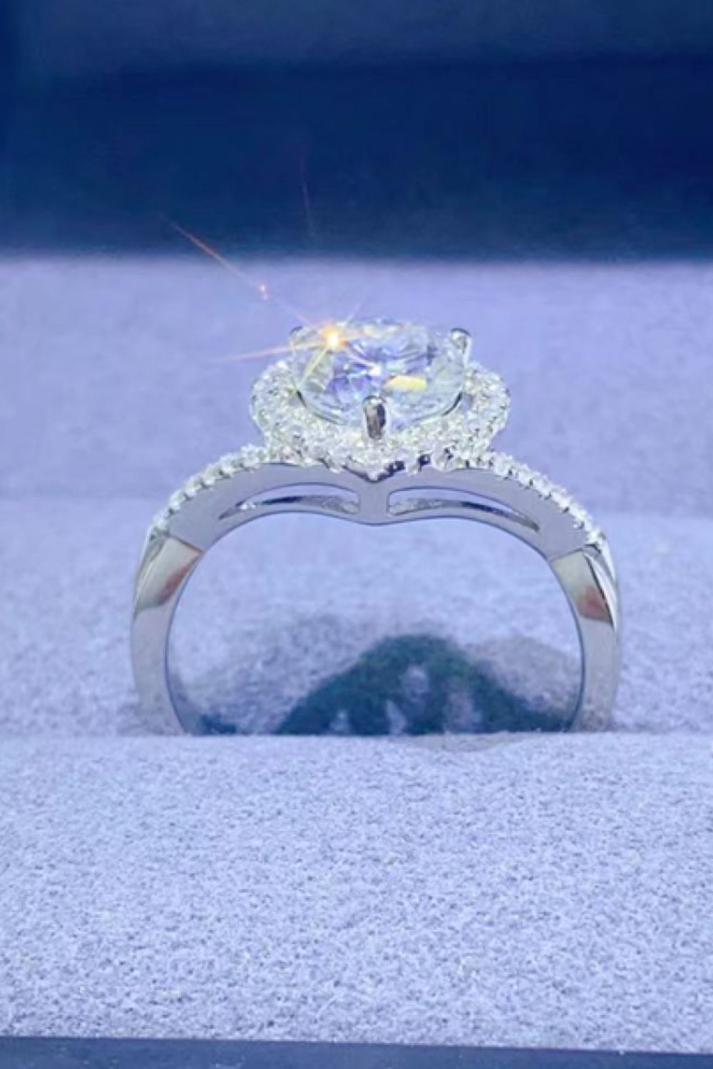 Adored 1 Carat Moissanite 925 Sterling Silver Heart Ring - Charming Charlie