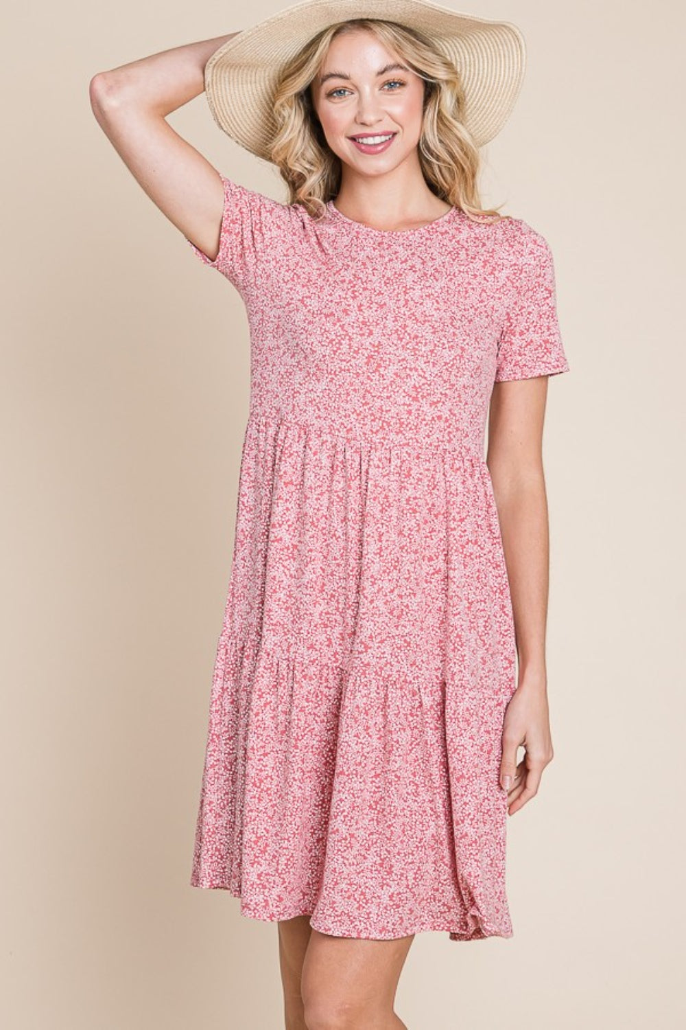 BOMBOM Printed Short Sleeve Mini Dress - Charming Charlie