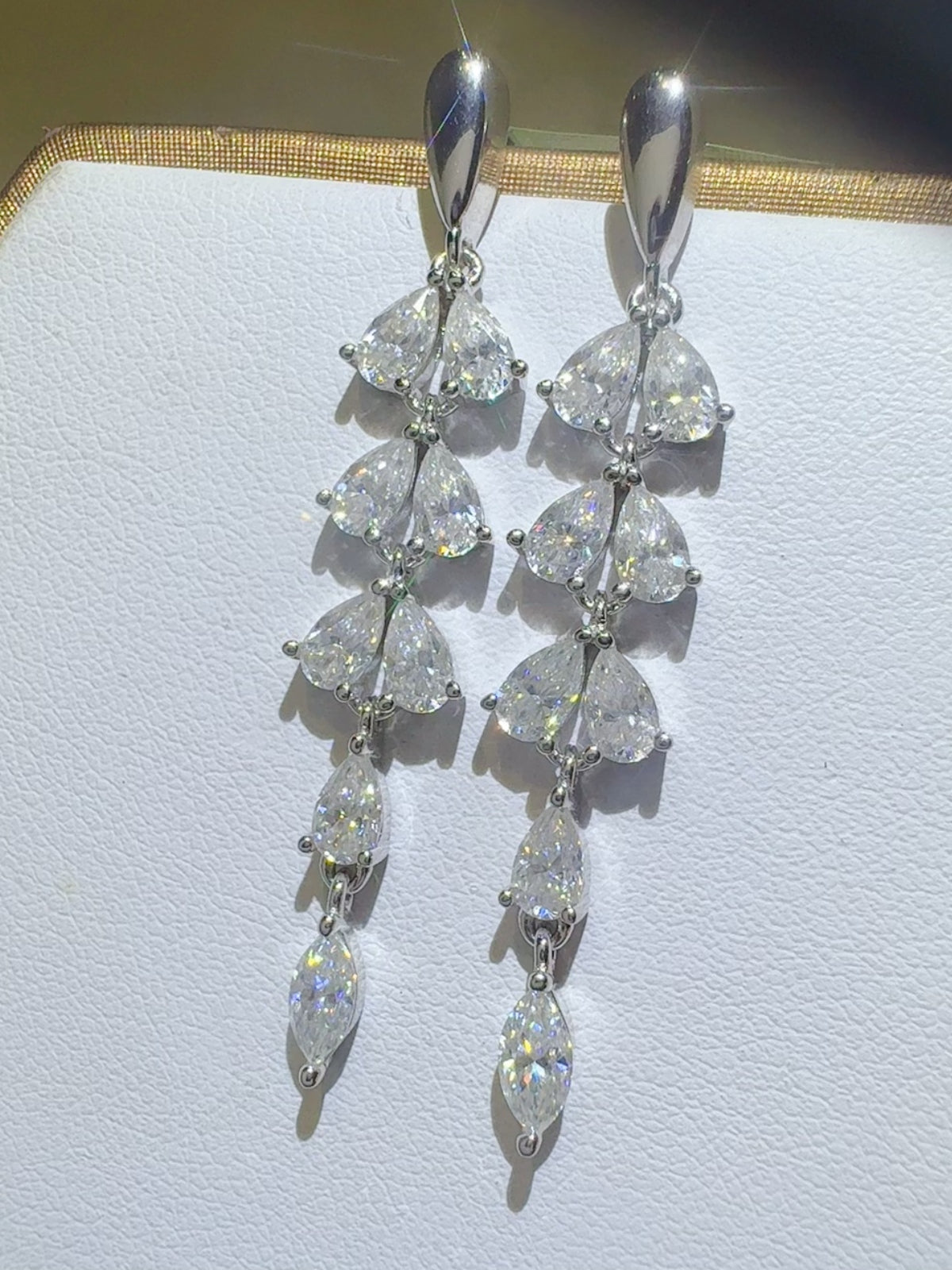 6 Carat Moissanite 925 Sterling Silver Bar Earrings - Charming Charlie