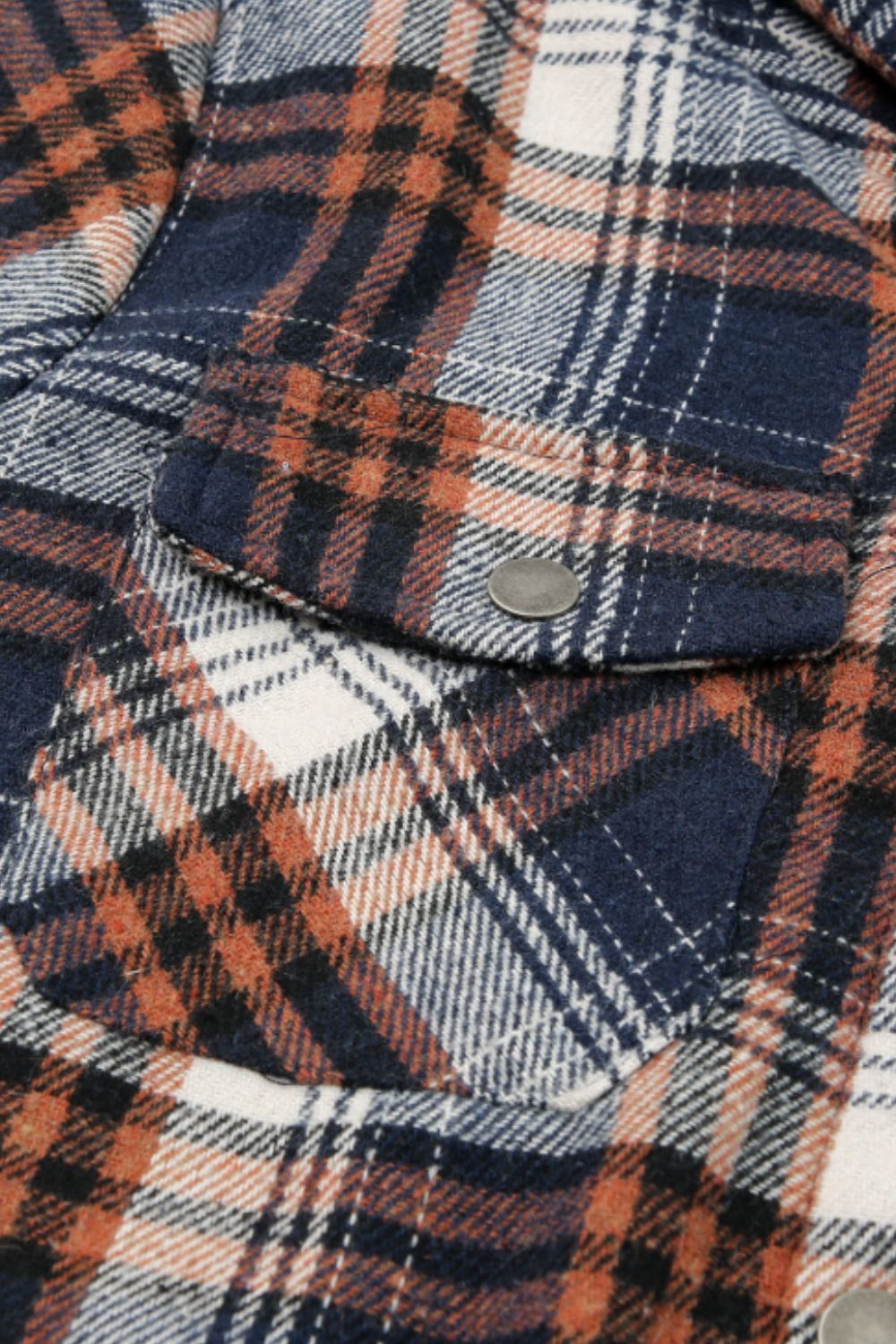Plaid Button Up Long Sleeve Hooded Jacket - Charming Charlie