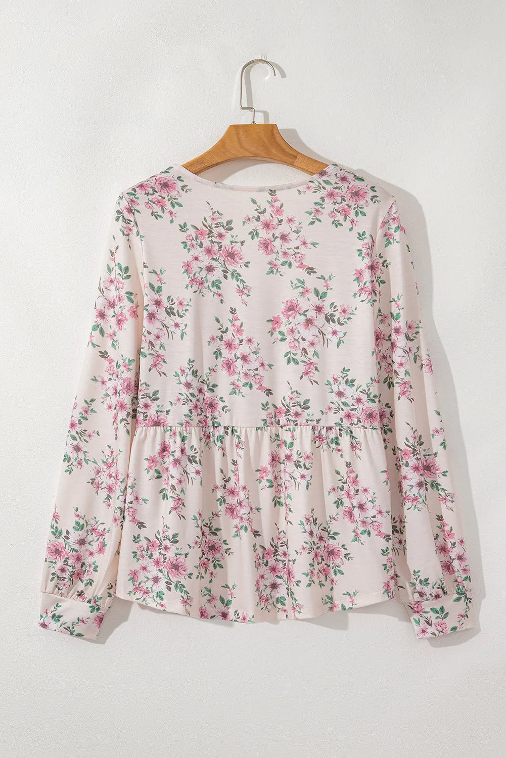 Printed Square Neck Long Sleeve Blouse - Charming Charlie