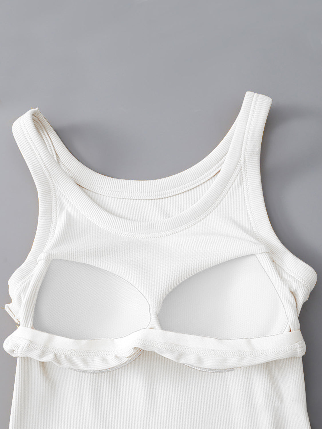Round Neck Tank with Bra - Charming Charlie