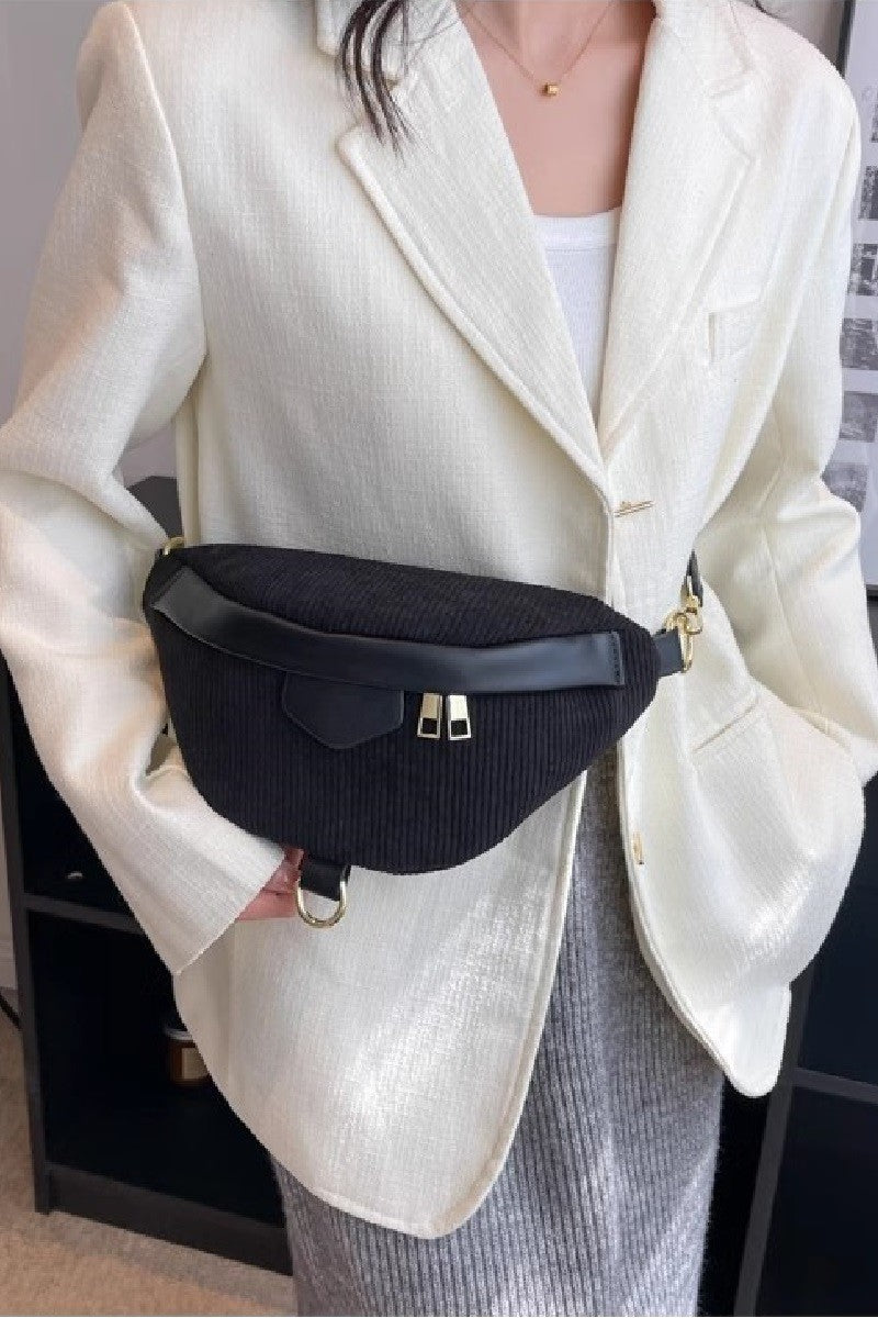 Zenana Corduroy Crossbody Bag with Removable Strap - Charming Charlie