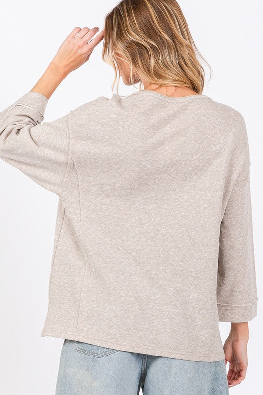 SAGE + FIG Floral Peace Patch Round Neck Top - Charming Charlie