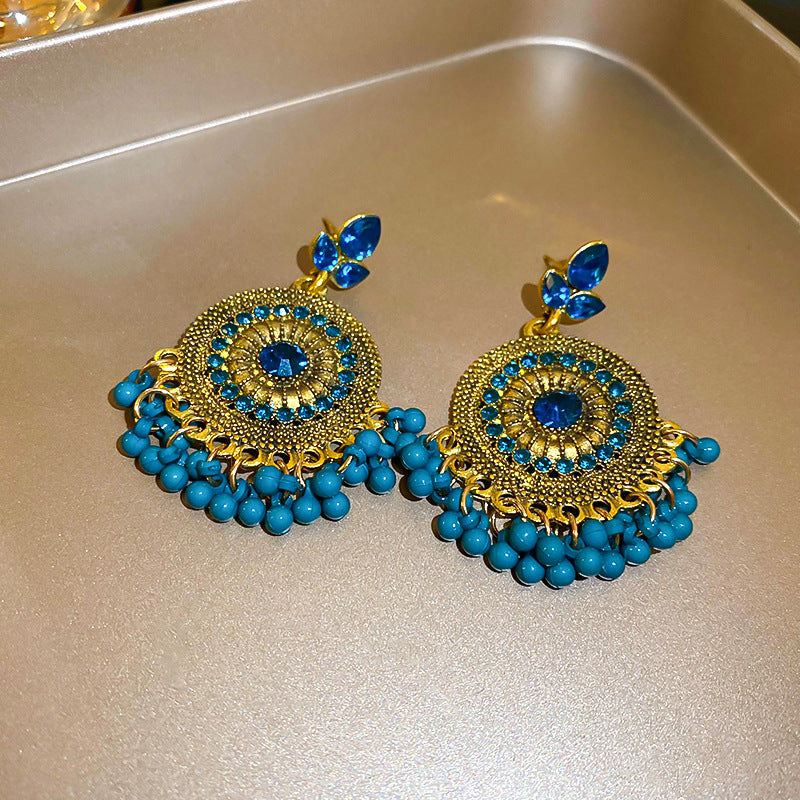 Rhinestone Alloy Bead Dangle Earrings - Charming Charlie