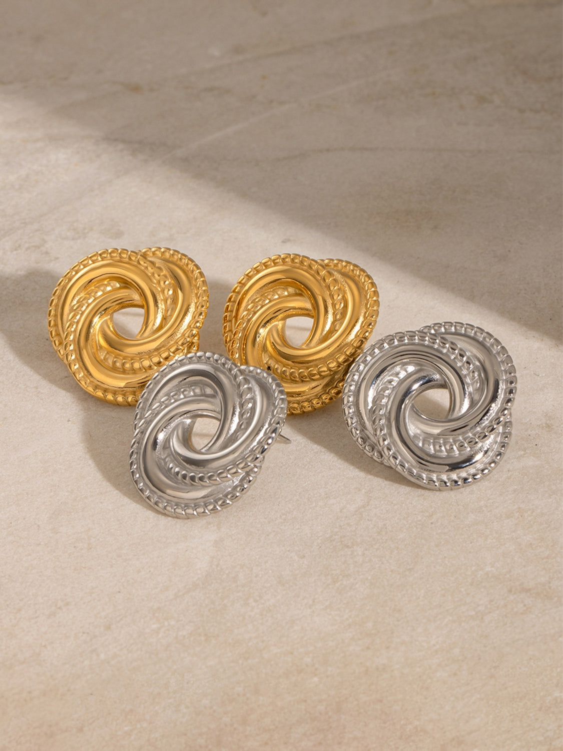 Stainless Steel Volution Stud Earrings - Charming Charlie