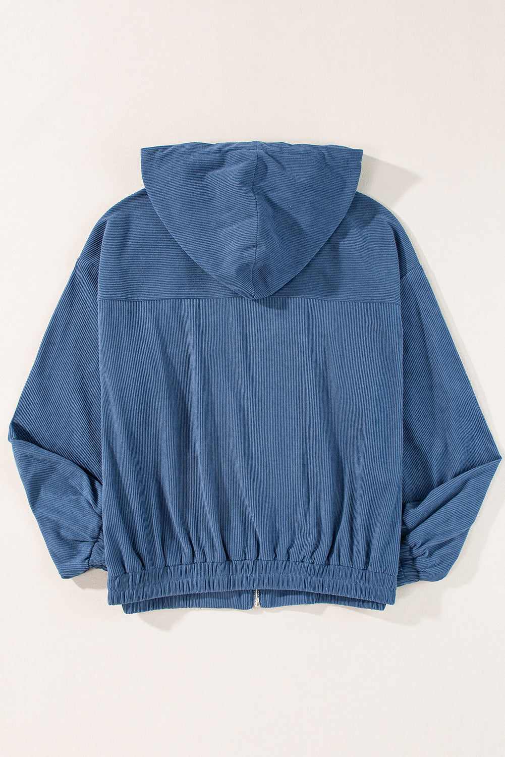 Pocketed Zip Up Long Sleeve Hooded Jacket - Charming Charlie