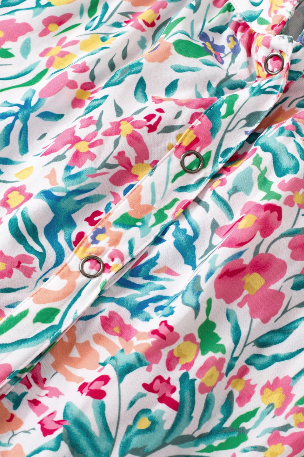 Printed Notched Short Sleeve Blouse - Charming Charlie