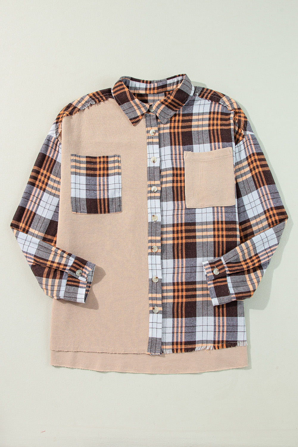 Plaid Button Up Long Sleeve Shacket - Charming Charlie
