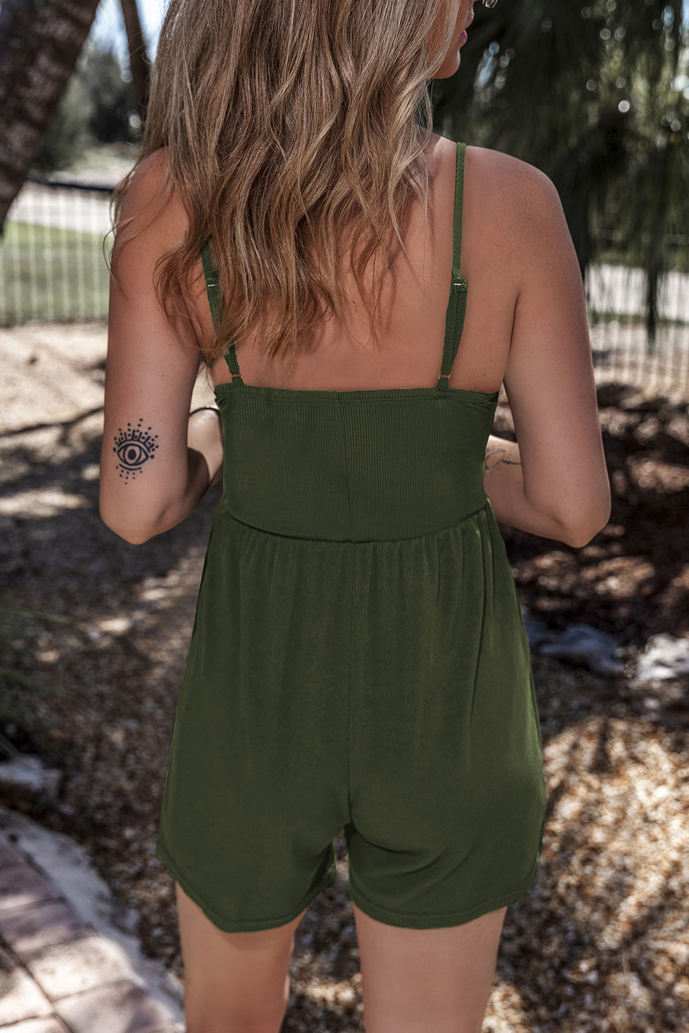V-Neck Spaghetti Strap Romper - Charming Charlie