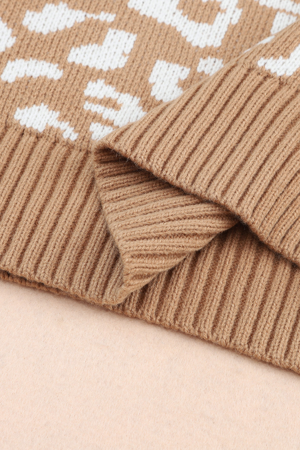 Leopard Striped Round Neck Crochet Knit Top - Charming Charlie