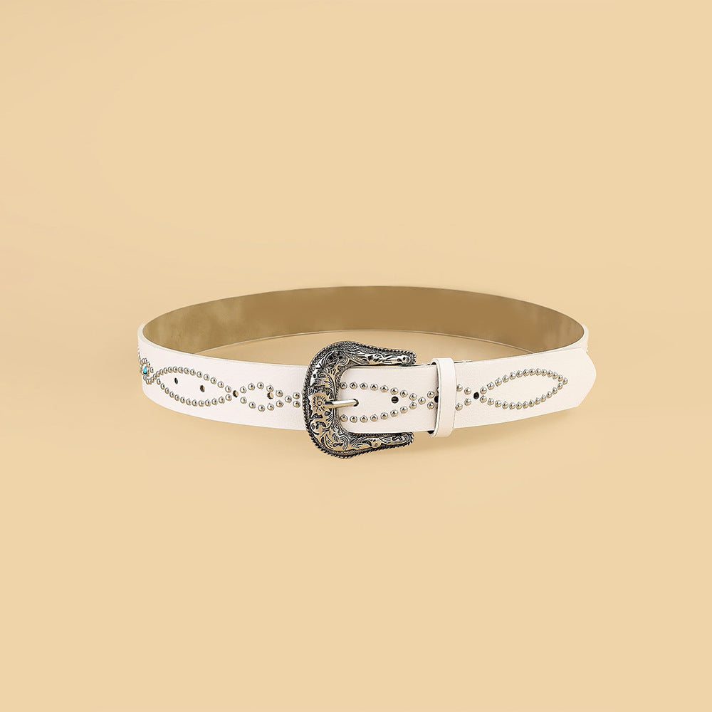 PU Leather Rhinestone Belt - Charming Charlie