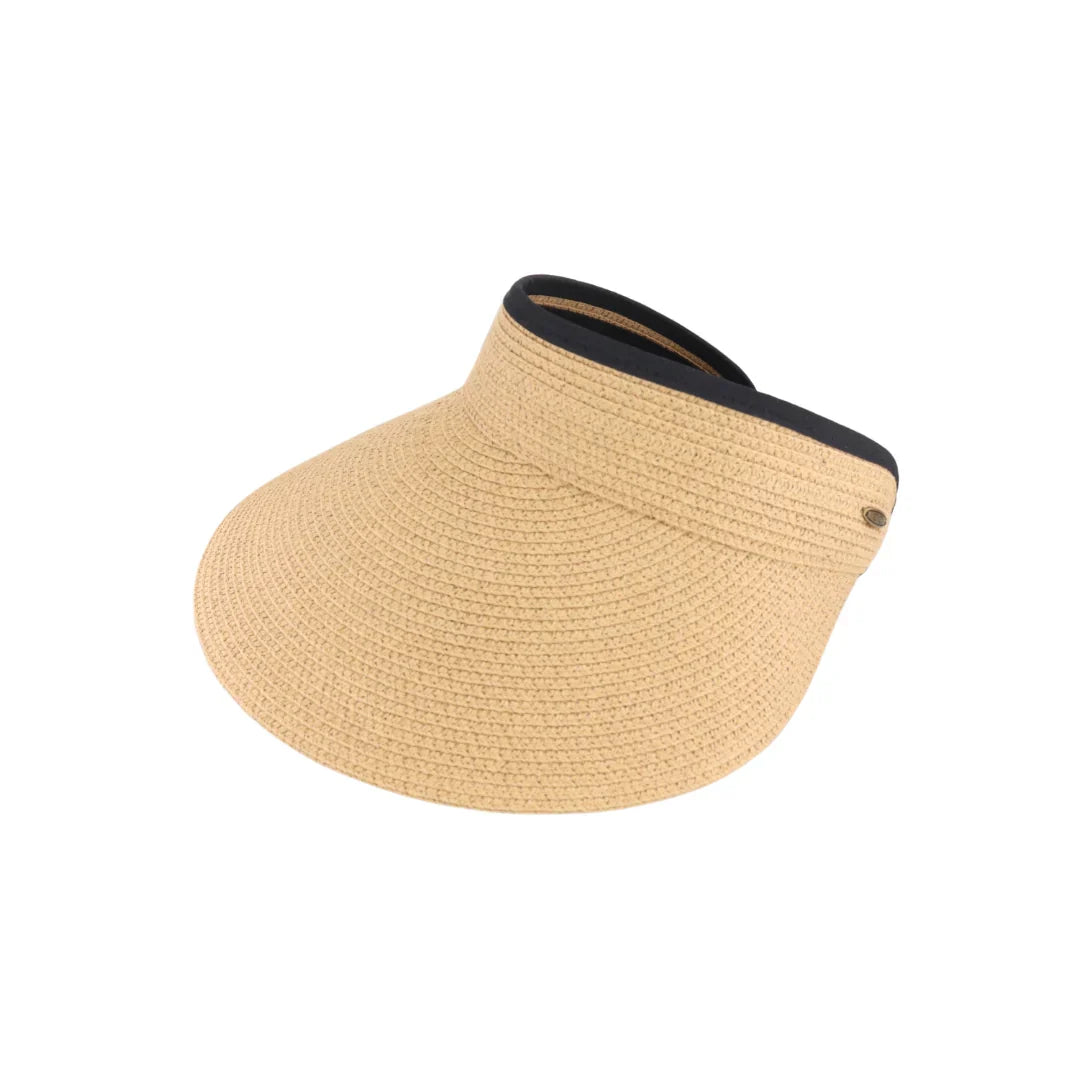 Blended Straw C.C Sun Visor offers expert sun protection with a lightweight, breathable design crafted from blended straw. Its open-top style ensures ventilation while shielding your face from harmful UV rays, making it ideal for outdoor activities. Adjustable fit provides comfort and stability, combining functionality with a classic, natural look.