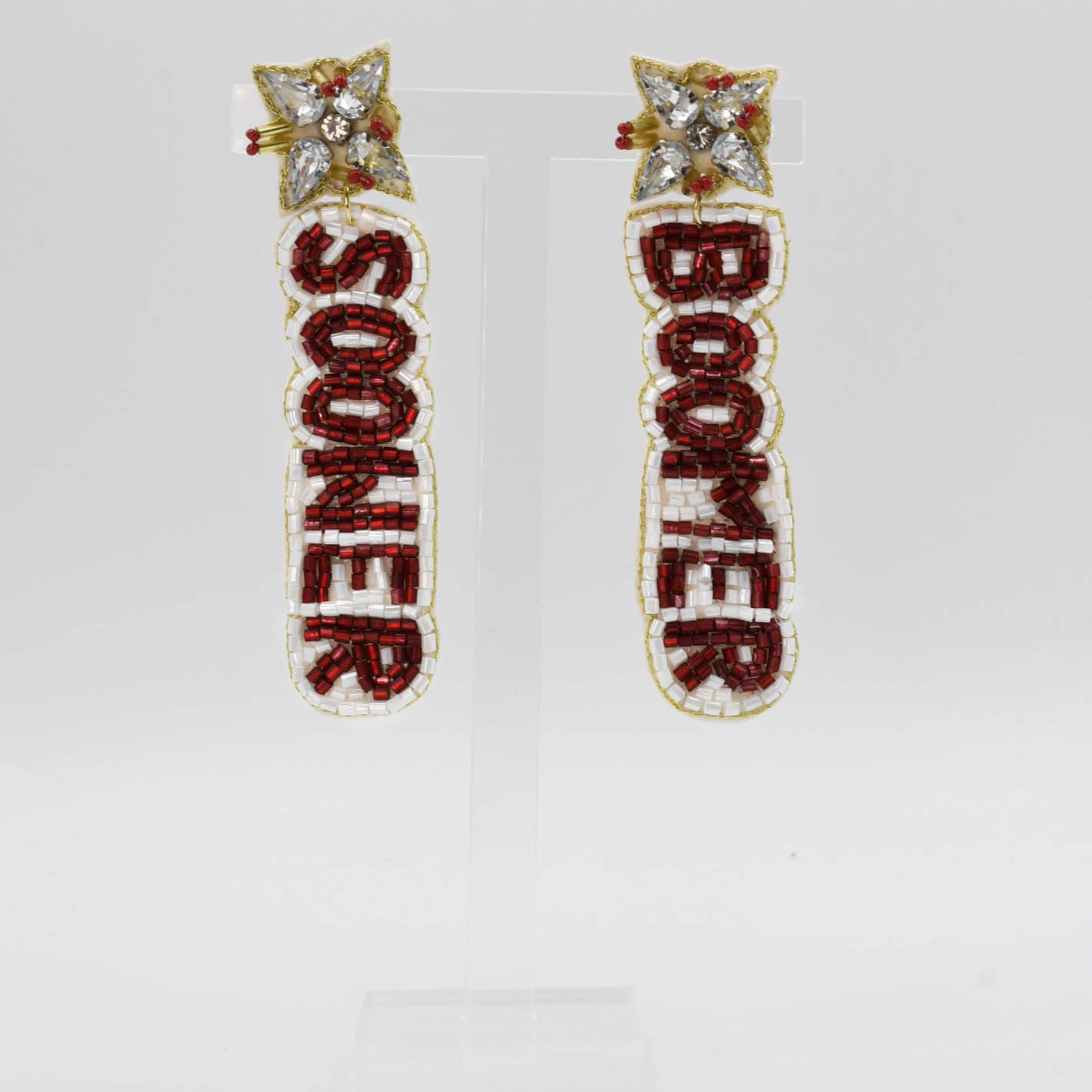 Boomer Sooner Beaded/Jeweled Earrings T24 - Charming Charlie