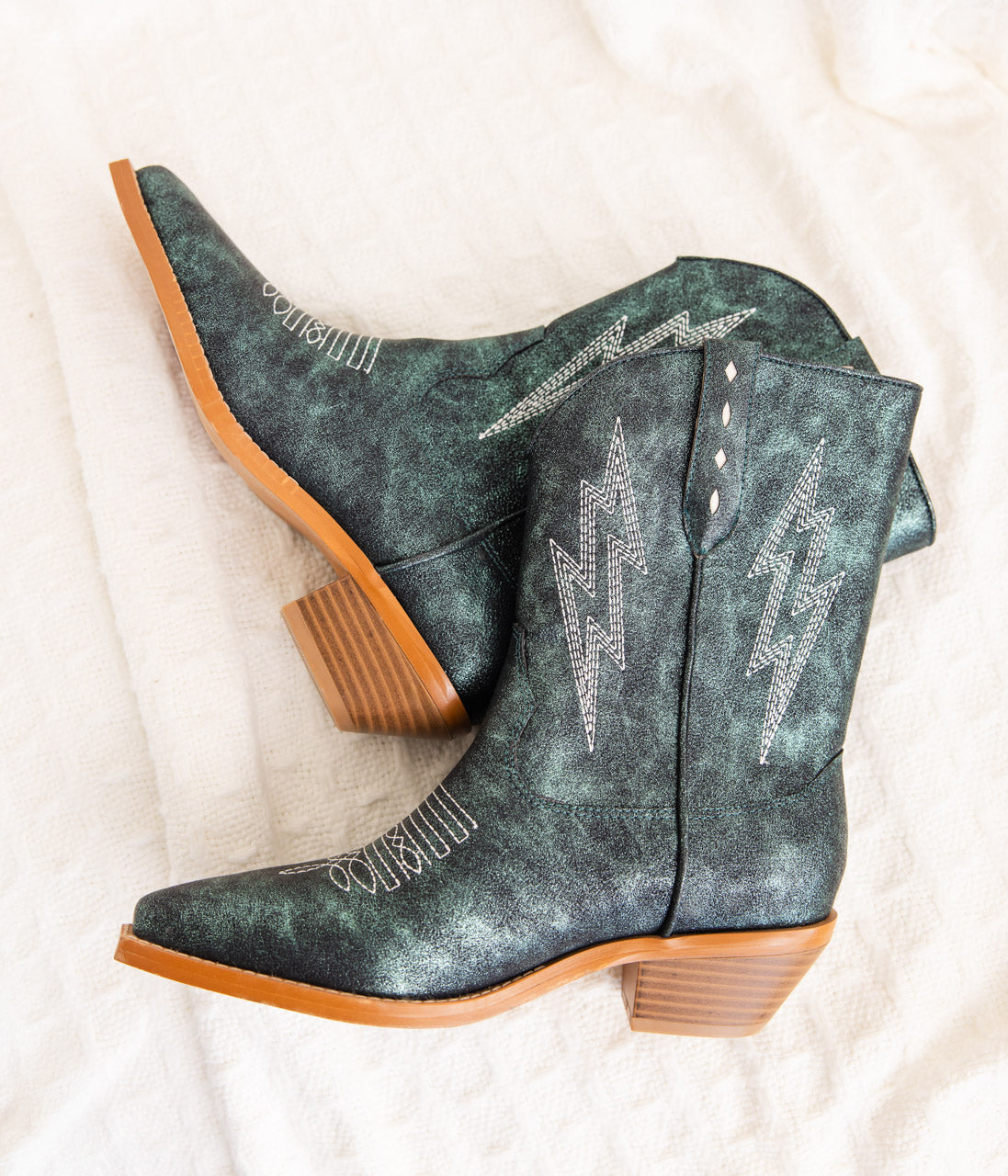 Bowie Metallic Boot in Teal - Charming Charlie