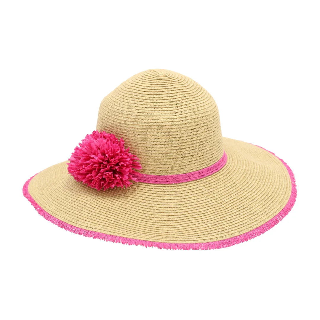 Hot-Pink Braided Hat with Paper Flower features a delicate paper flower accent, combining artisanal craftsmanship with elegant design. Its lightweight construction ensures comfort and breathability, making it ideal for sunny days. Perfect for adding a refined touch to your outdoor wardrobe, this hat strikes a balance between style and practicality with expert attention to detail.