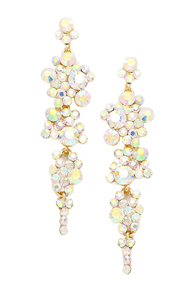 AB Gold Pearl Crystal Rhinestone Vine Drop Evening Earrings. Get ready with these bright earrings, put on a pop of color to complete your ensemble. Perfect for adding just the right amount of shimmer & shine and a touch of class to special events. Perfect Birthday Gift, Anniversary Gift, Mother's Day Gift, Graduation Gift.