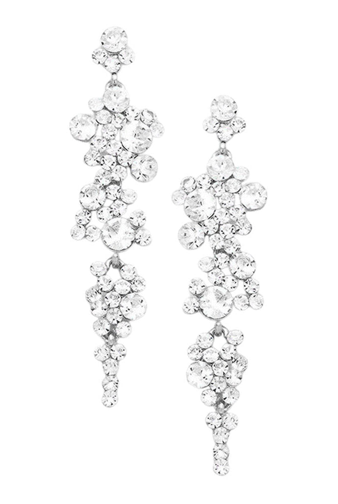 Antique Silver Pearl Crystal Rhinestone Vine Drop Evening Earrings. Get ready with these bright earrings, put on a pop of color to complete your ensemble. Perfect for adding just the right amount of shimmer & shine and a touch of class to special events. Perfect Birthday Gift, Anniversary Gift, Mother's Day Gift, Graduation Gift.