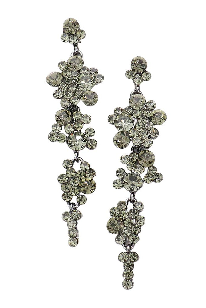 Black Diamond Pearl Crystal Rhinestone Vine Drop Evening Earrings. Get ready with these bright earrings, put on a pop of color to complete your ensemble. Perfect for adding just the right amount of shimmer & shine and a touch of class to special events. Perfect Birthday Gift, Anniversary Gift, Mother's Day Gift, Graduation Gift.