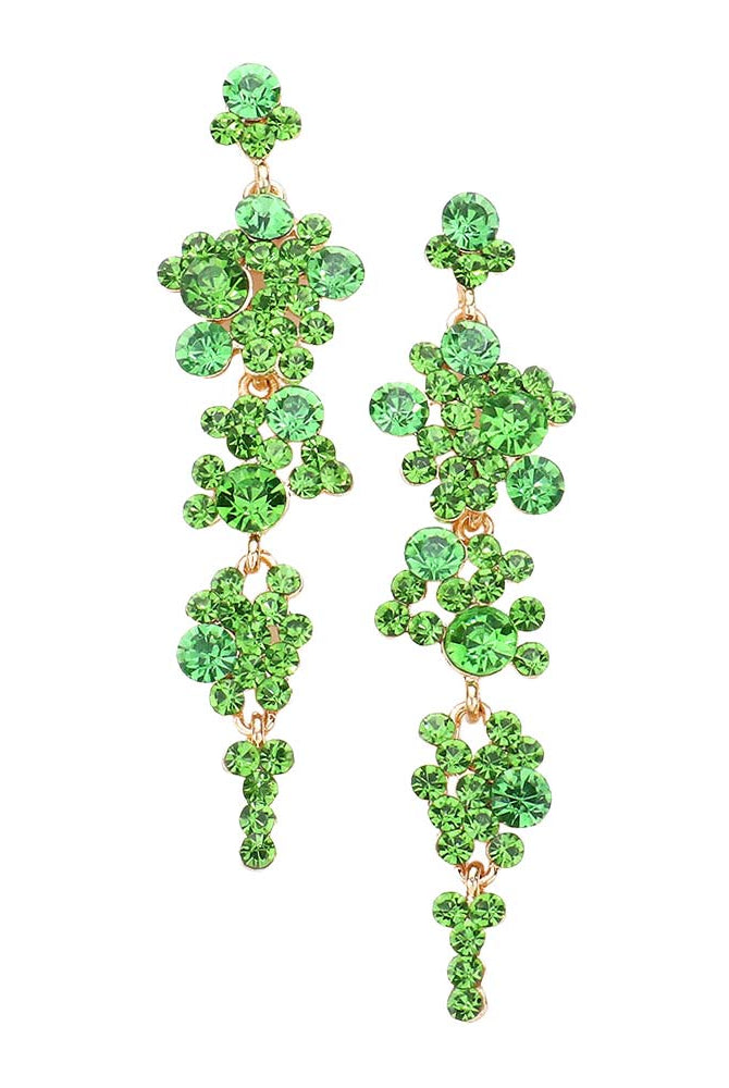 Green Pearl Crystal Rhinestone Vine Drop Evening Earrings. Get ready with these bright earrings, put on a pop of color to complete your ensemble. Perfect for adding just the right amount of shimmer & shine and a touch of class to special events. Perfect Birthday Gift, Anniversary Gift, Mother's Day Gift, Graduation Gift.