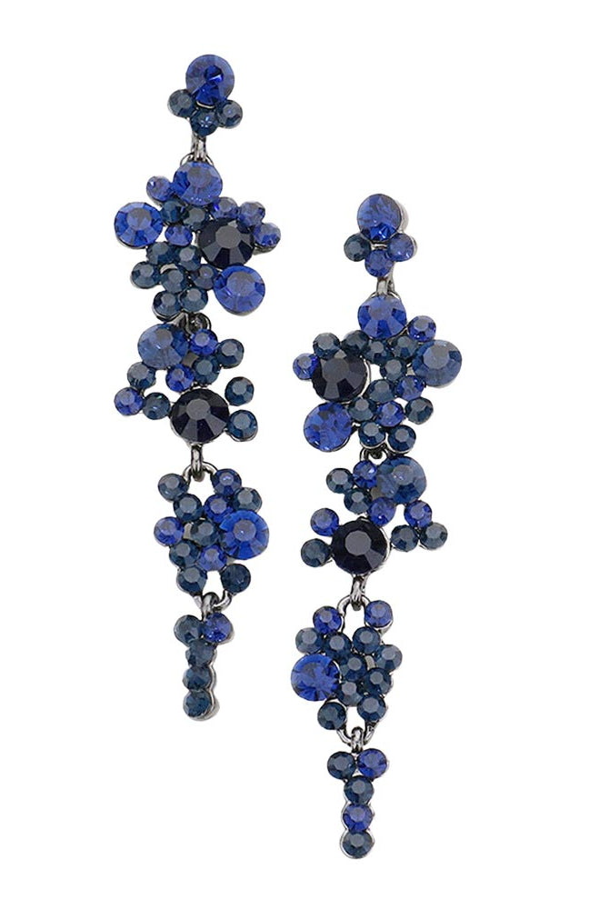 Montana Blue Pearl Crystal Rhinestone Vine Drop Evening Earrings. Get ready with these bright earrings, put on a pop of color to complete your ensemble. Perfect for adding just the right amount of shimmer & shine and a touch of class to special events. Perfect Birthday Gift, Anniversary Gift, Mother's Day Gift, Graduation Gift.