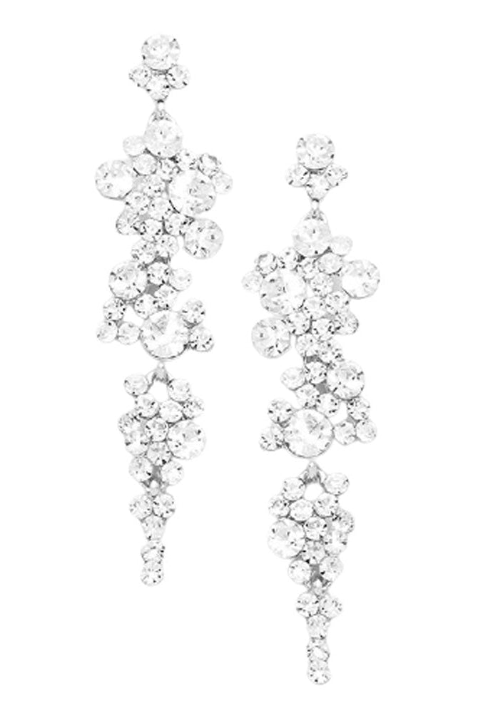 Rhodium Pearl Crystal Rhinestone Vine Drop Evening Earrings. Get ready with these bright earrings, put on a pop of color to complete your ensemble. Perfect for adding just the right amount of shimmer & shine and a touch of class to special events. Perfect Birthday Gift, Anniversary Gift, Mother's Day Gift, Graduation Gift.