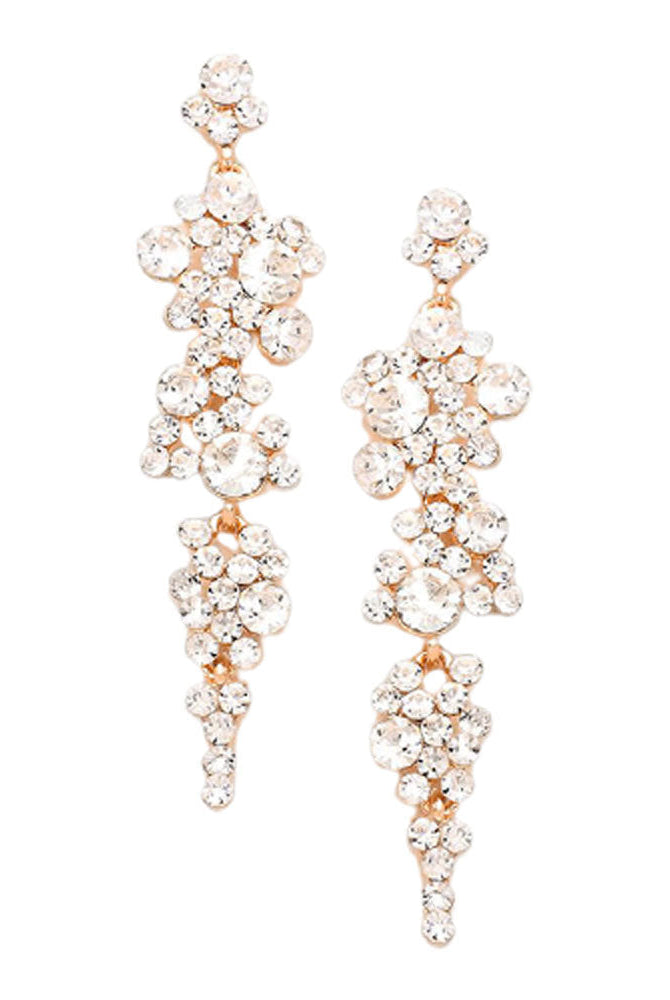 Rose Gold Pearl Crystal Rhinestone Vine Drop Evening Earrings. Get ready with these bright earrings, put on a pop of color to complete your ensemble. Perfect for adding just the right amount of shimmer & shine and a touch of class to special events. Perfect Birthday Gift, Anniversary Gift, Mother's Day Gift, Graduation Gift.