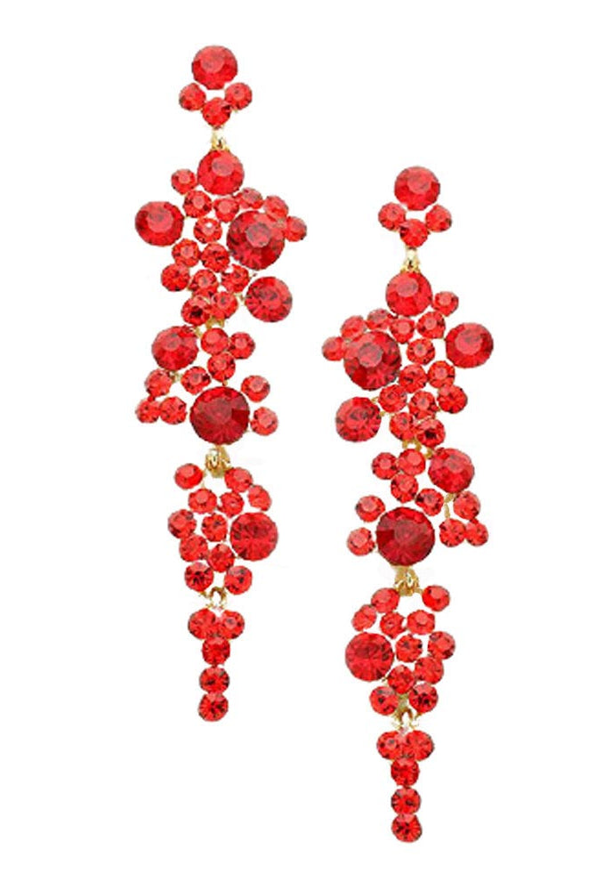 Siam Pearl Crystal Rhinestone Vine Drop Evening Earrings. Get ready with these bright earrings, put on a pop of color to complete your ensemble. Perfect for adding just the right amount of shimmer & shine and a touch of class to special events. Perfect Birthday Gift, Anniversary Gift, Mother's Day Gift, Graduation Gift.