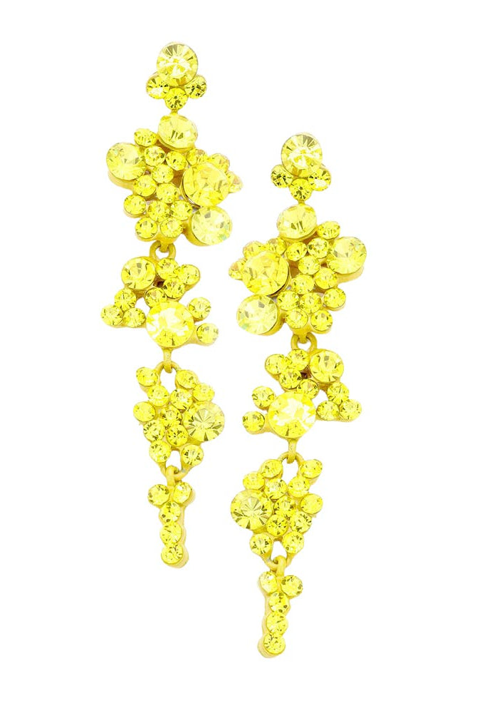 Yellow Pearl Crystal Rhinestone Vine Drop Evening Earrings. Get ready with these bright earrings, put on a pop of color to complete your ensemble. Perfect for adding just the right amount of shimmer & shine and a touch of class to special events. Perfect Birthday Gift, Anniversary Gift, Mother's Day Gift, Graduation Gift.