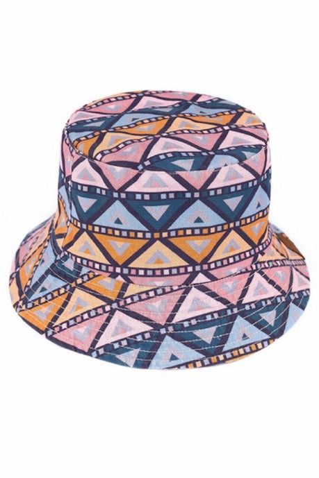 Mauve C.C Aztec Patterned Abstract Print Reversible Shiny Rain Bucket Hat; this rain hat is snug on the head and works well to keep rain off the head, out of the eyes, and also the back of neck. Wear it to lend a modern liveliness above a raincoat on trans-seasonal days in the city. Perfect Gift for fashion-forward friend