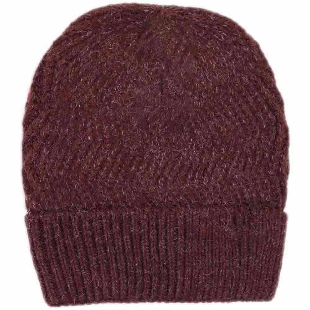 C.C Chevron Knitted Beanie With Cuff C.C Hat - Berry - Beanies