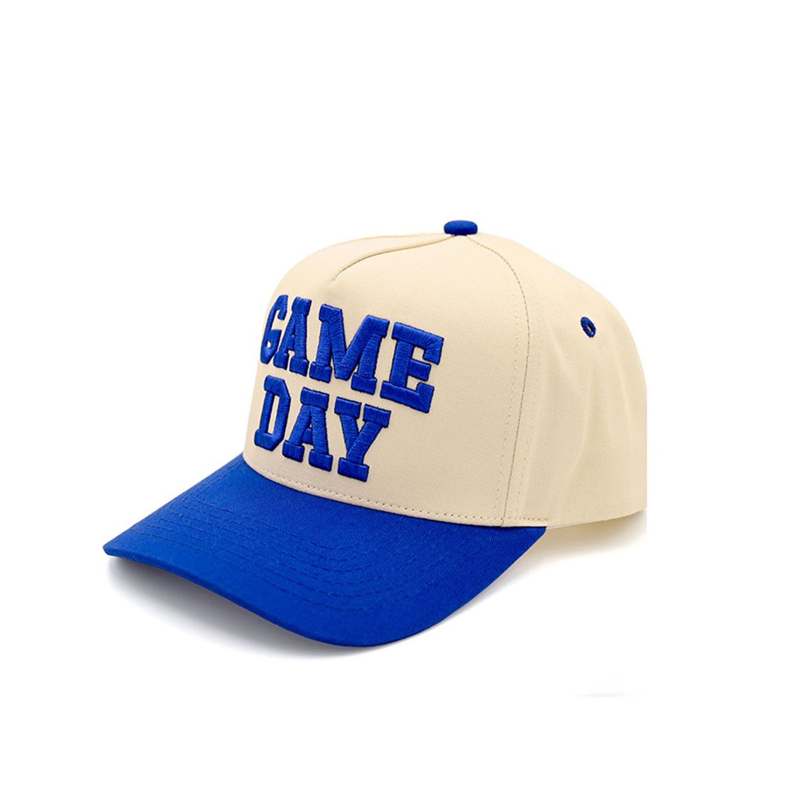 Blue C.C GAME DAY Embroidered Cotton Baseball Cap combines classic style with durable comfort. Crafted from high-quality cotton, this cap offers breathability and a soft feel, making it ideal for all-day wear. Its detailed embroidery adds a refined touch, perfect for game day or casual outings. Adjustable sizing ensures a secure fit, while the structured design maintains shape and provides sun protection. This cap is a versatile accessory that blends functionality with a polished look.