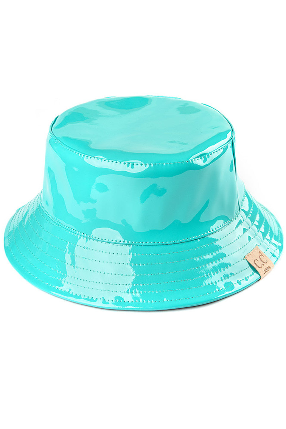 C.C Kids Shiny Reflective Enamel Rain Bucket Hat - Mint - Bucket Hats