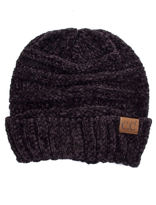 Black C.C Oversized Chenille Knitted Beanie Stylish Comfy Warm Winter Hat; reach for this classic toasty hat to keep you nice n warm in the chilly winter weather, the wintry touch finish to your outfit. Perfect Gift Birthday, Christmas, Holiday, Anniversary, Stocking Stuffer, Secret Santa, Valentine's Day, Loved One, BFF