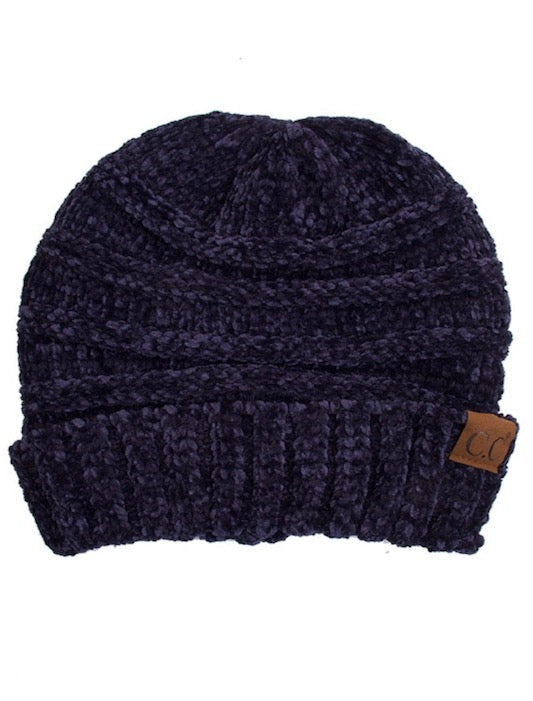 Navy C.C Oversized Chenille Knitted Beanie Stylish Comfy Warm Winter Hat; reach for this classic toasty hat to keep you nice n warm in the chilly winter weather, the wintry touch finish to your outfit. Perfect Gift Birthday, Christmas, Holiday, Anniversary, Stocking Stuffer, Secret Santa, Valentine's Day, Loved One, BFF