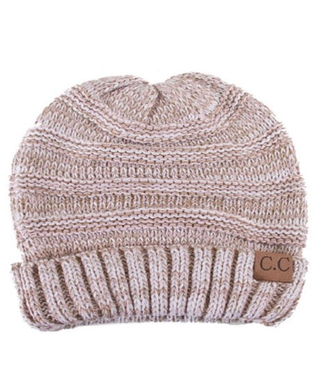 Rose C.C Slouchy Two-Tone Detailed Knitted Beanie Comfy Warm Winter Hat; reach for this classic toasty hat to keep you nice n warm in the chilly winter weather, the wintry touch finish to your outfit. Perfect Gift Birthday, Christmas, Holiday, Anniversary, Stocking Stuffer, Secret Santa, Valentine's Day, Loved One, BFF