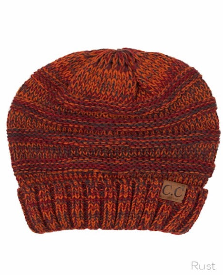 Rust C.C Slouchy Two-Tone Detailed Knitted Beanie Comfy Warm Winter Hat; reach for this classic toasty hat to keep you nice n warm in the chilly winter weather, the wintry touch finish to your outfit. Perfect Gift Birthday, Christmas, Holiday, Anniversary, Stocking Stuffer, Secret Santa, Valentine's Day, Loved One, BFF