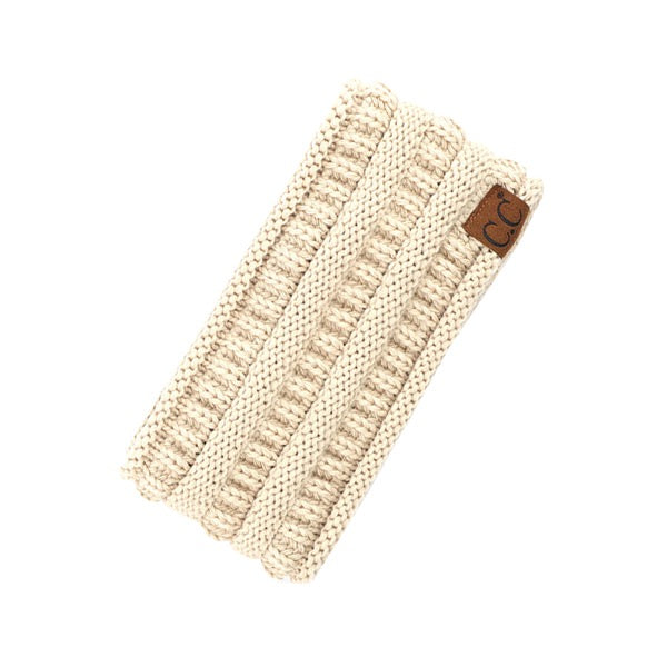 Beige C.C Solid Ribbed Ponytail Earmuff Headband Knit Ear Warmer Headband; soft ribbed knit ear warmer will shield you from cold weather ensuring all day comfort. The ear band is wide, soft & comfortable adding a sleek style to your ensemble. Perfect Gift Christmas, Birthday, Holiday, Anniversary, Valentine's Day, Loved One