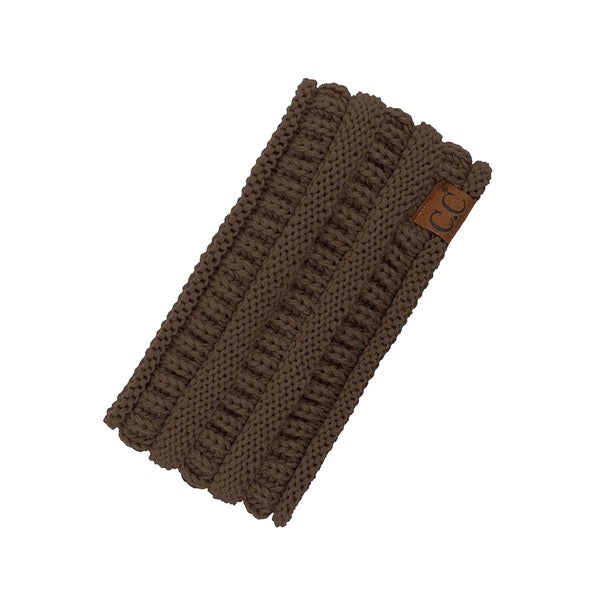 Brown C.C Solid Ribbed Ponytail Earmuff Headband Knit Ear Warmer Headband; soft ribbed knit ear warmer will shield you from cold weather ensuring all day comfort. The ear band is wide, soft & comfortable adding a sleek style to your ensemble. Perfect Gift Christmas, Birthday, Holiday, Anniversary, Valentine's Day, Loved One