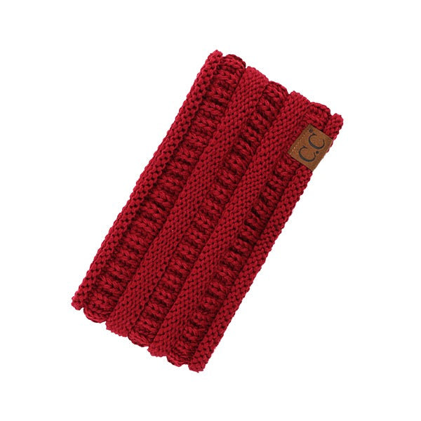 Burgundy C.C Solid Ribbed Ponytail Earmuff Headband Knit Ear Warmer Headband; soft ribbed knit ear warmer will shield you from cold weather ensuring all day comfort. The ear band is wide, soft & comfortable adding a sleek style to your ensemble. Perfect Gift Christmas, Birthday, Holiday, Anniversary, Valentine's Day, Loved One