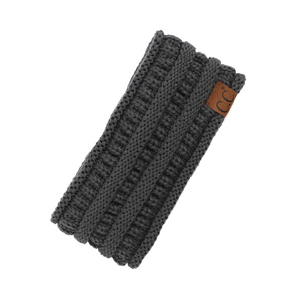 Dark Grey C.C Solid Ribbed Ponytail Earmuff Headband Knit Ear Warmer Headband; soft ribbed knit ear warmer will shield you from cold weather ensuring all day comfort. The ear band is wide, soft & comfortable adding a sleek style to your ensemble. Perfect Gift Christmas, Birthday, Holiday, Anniversary, Valentine's Day, Loved One