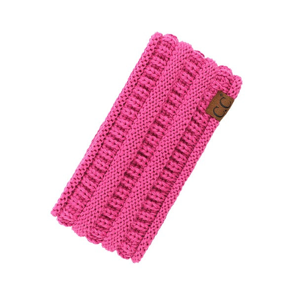 Hot Pink C.C Solid Ribbed Ponytail Earmuff Headband Knit Ear Warmer Headband; soft ribbed knit ear warmer will shield you from cold weather ensuring all day comfort. The ear band is wide, soft & comfortable adding a sleek style to your ensemble. Perfect Gift Christmas, Birthday, Holiday, Anniversary, Valentine's Day, Loved One