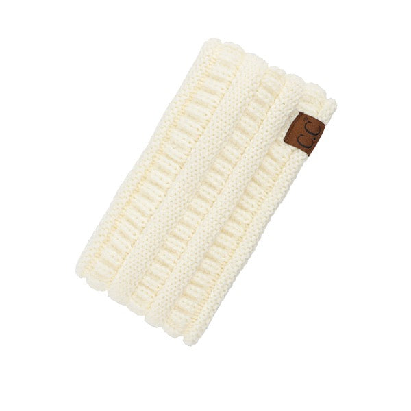 Ivory C.C Solid Ribbed Ponytail Earmuff Headband Knit Ear Warmer Headband; soft ribbed knit ear warmer will shield you from cold weather ensuring all day comfort. The ear band is wide, soft & comfortable adding a sleek style to your ensemble. Perfect Gift Christmas, Birthday, Holiday, Anniversary, Valentine's Day, Loved One