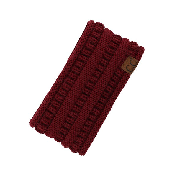 Maroon C.C Solid Ribbed Ponytail Earmuff Headband Knit Ear Warmer Headband; soft ribbed knit ear warmer will shield you from cold weather ensuring all day comfort. The ear band is wide, soft & comfortable adding a sleek style to your ensemble. Perfect Gift Christmas, Birthday, Holiday, Anniversary, Valentine's Day, Loved One