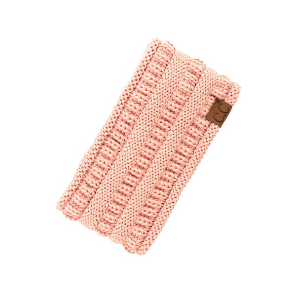 Pink C.C Solid Ribbed Ponytail Earmuff Headband Knit Ear Warmer Headband; soft ribbed knit ear warmer will shield you from cold weather ensuring all day comfort. The ear band is wide, soft & comfortable adding a sleek style to your ensemble. Perfect Gift Christmas, Birthday, Holiday, Anniversary, Valentine's Day, Loved One