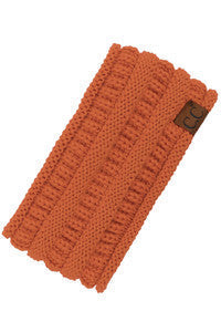 C.C Solid Ribbed Ponytail Headband Ear Warmer Earmuff - Rust - Earmuffs