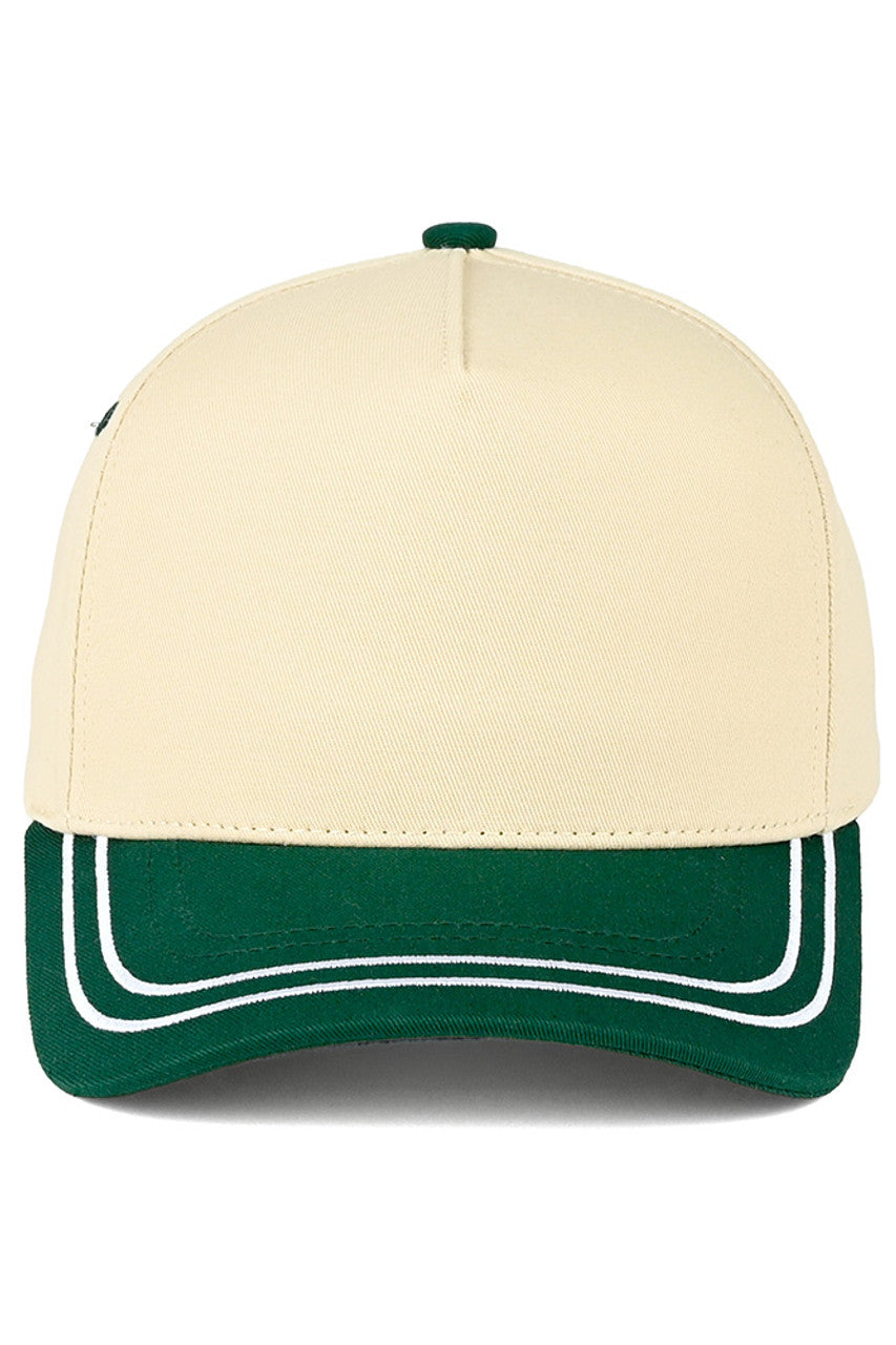 C.C Two Tone with Retro Stripe Cotton Trucker Cap - Green - Trucker Hat Baseball Cap