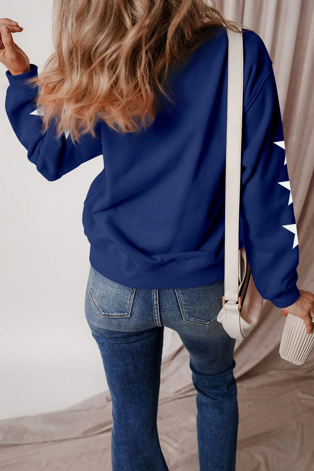 GAME DAY Star Round Neck Long Sleeve Sweatshirt - Charming Charlie