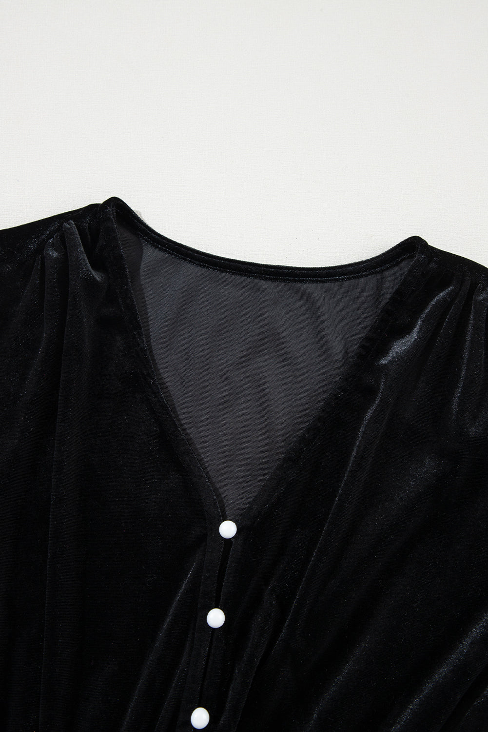 Ruffle Hem Slit V-Neck Long Sleeve Dress - Charming Charlie