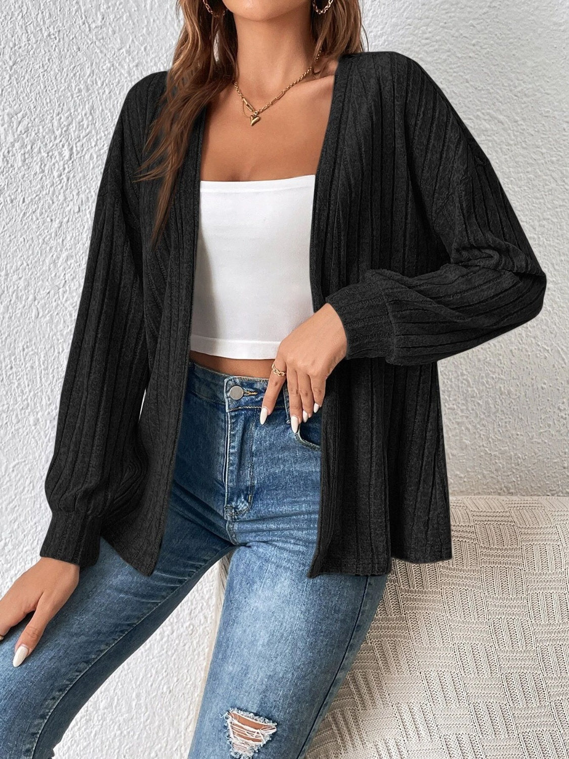 Open Front Long Sleeve Cardigan - Charming Charlie
